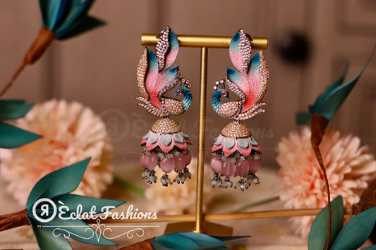 Carisma Peacock Meenakari Earrings