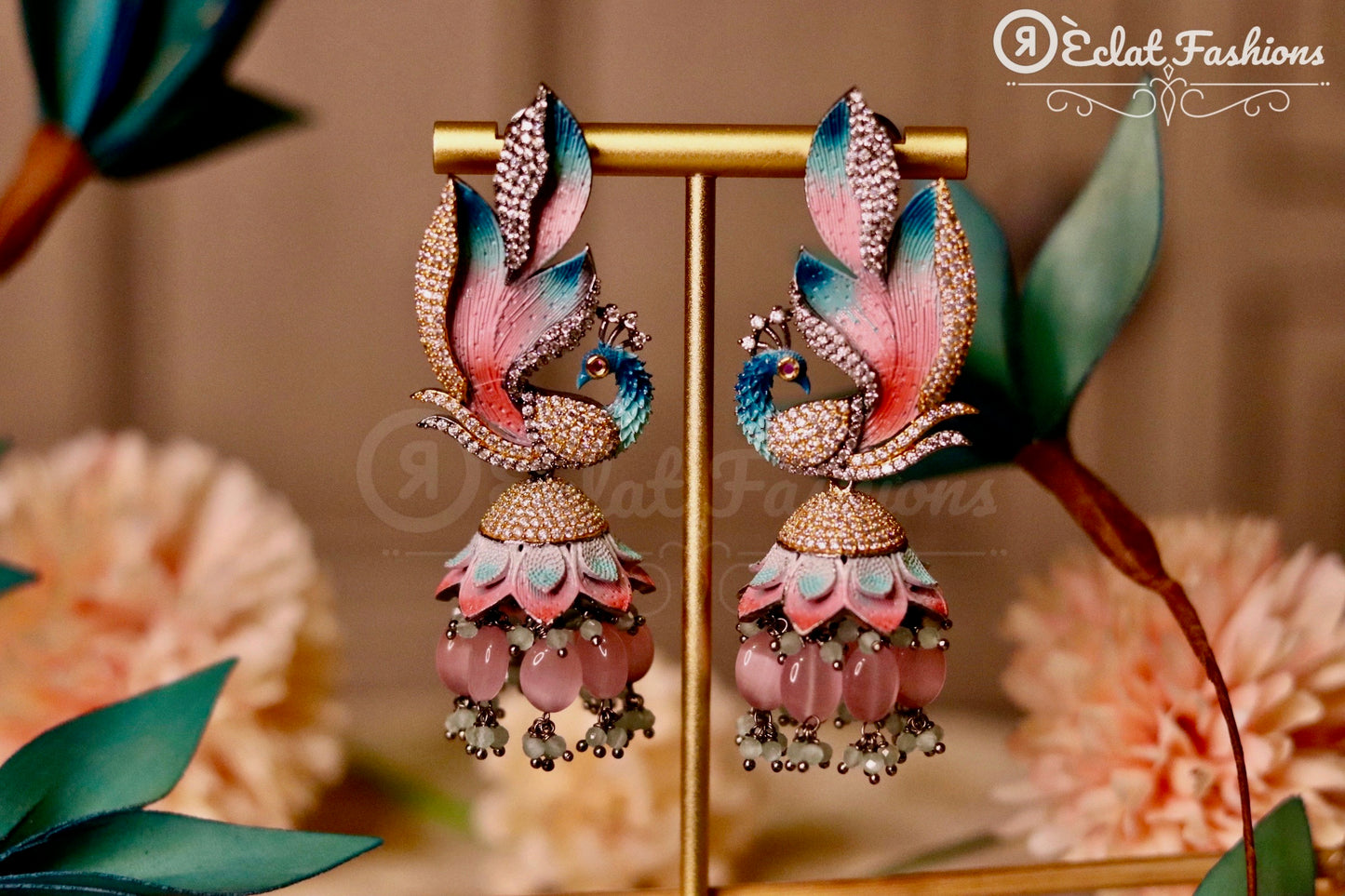 Carisma Peacock Meenakari Earrings