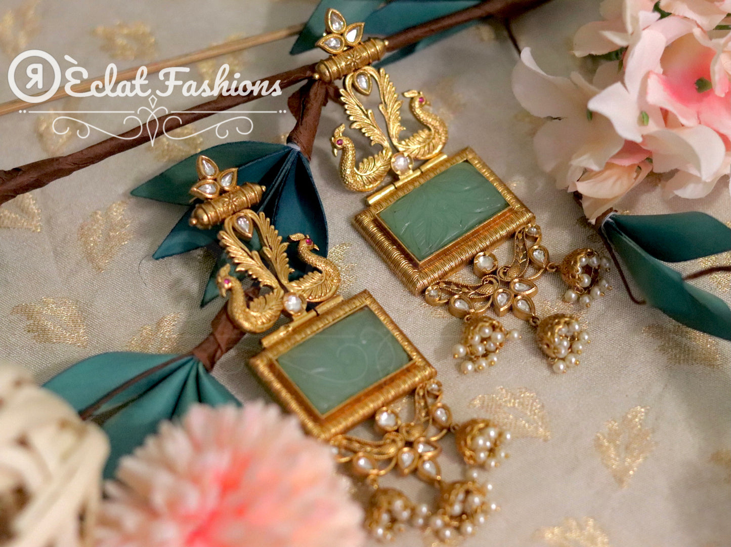 Emeril Gheru Foiled Kundan Earrings