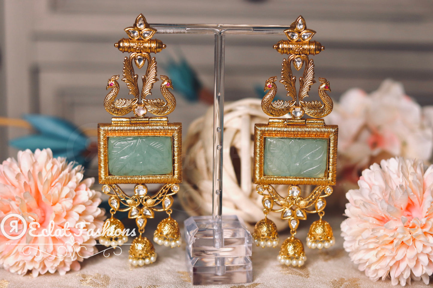Emeril Gheru Foiled Kundan Earrings