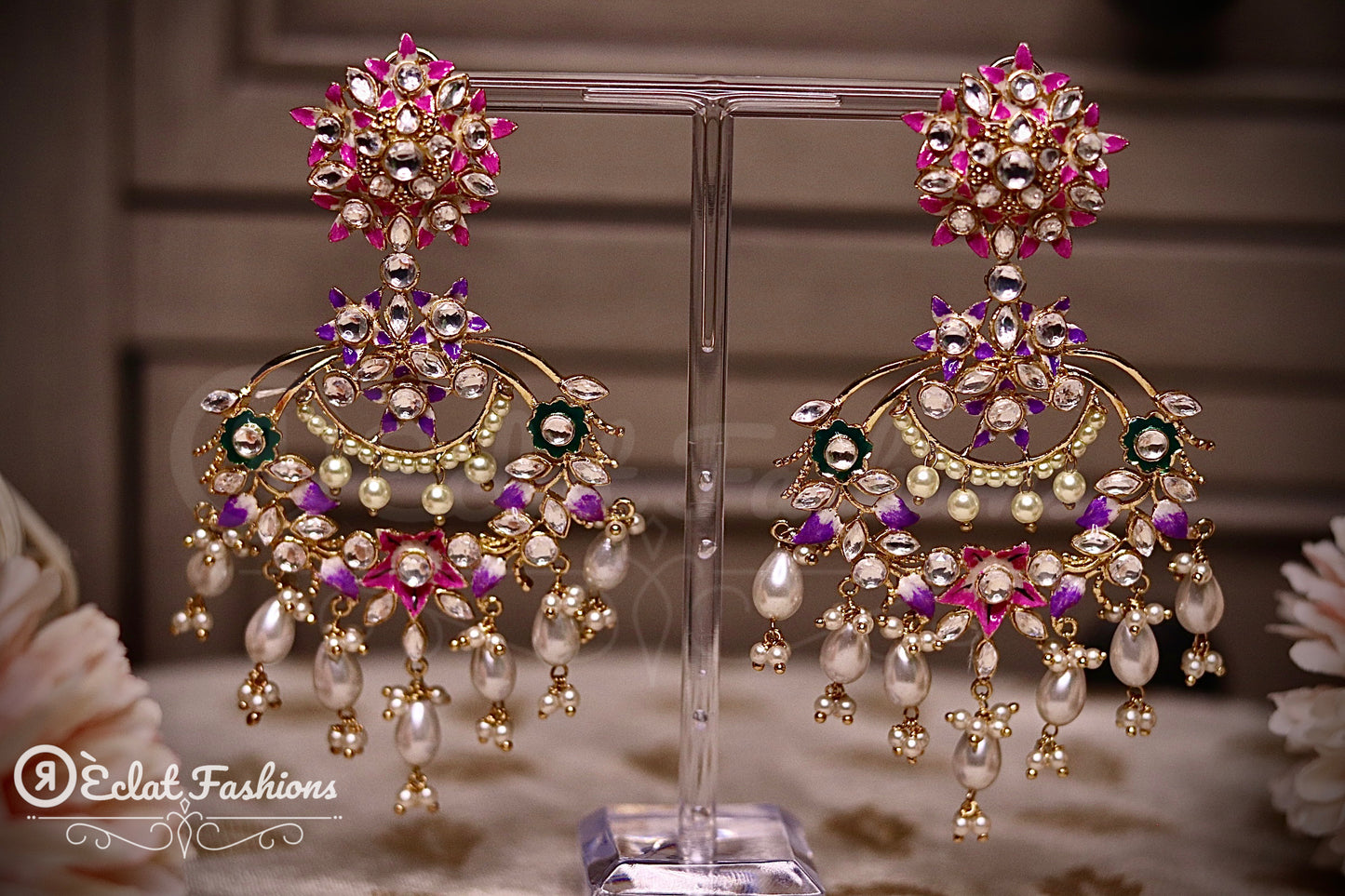 Keyli Foiled Kundan Earrings