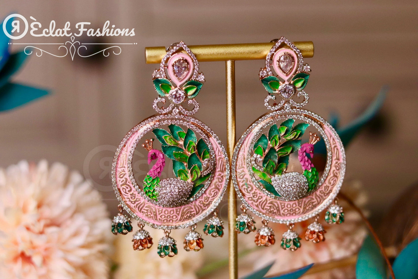 Vibrant Peacock earrings