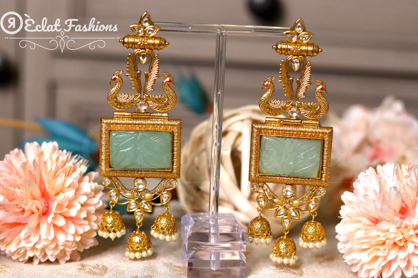 Emeril Gheru Foiled Kundan Earrings