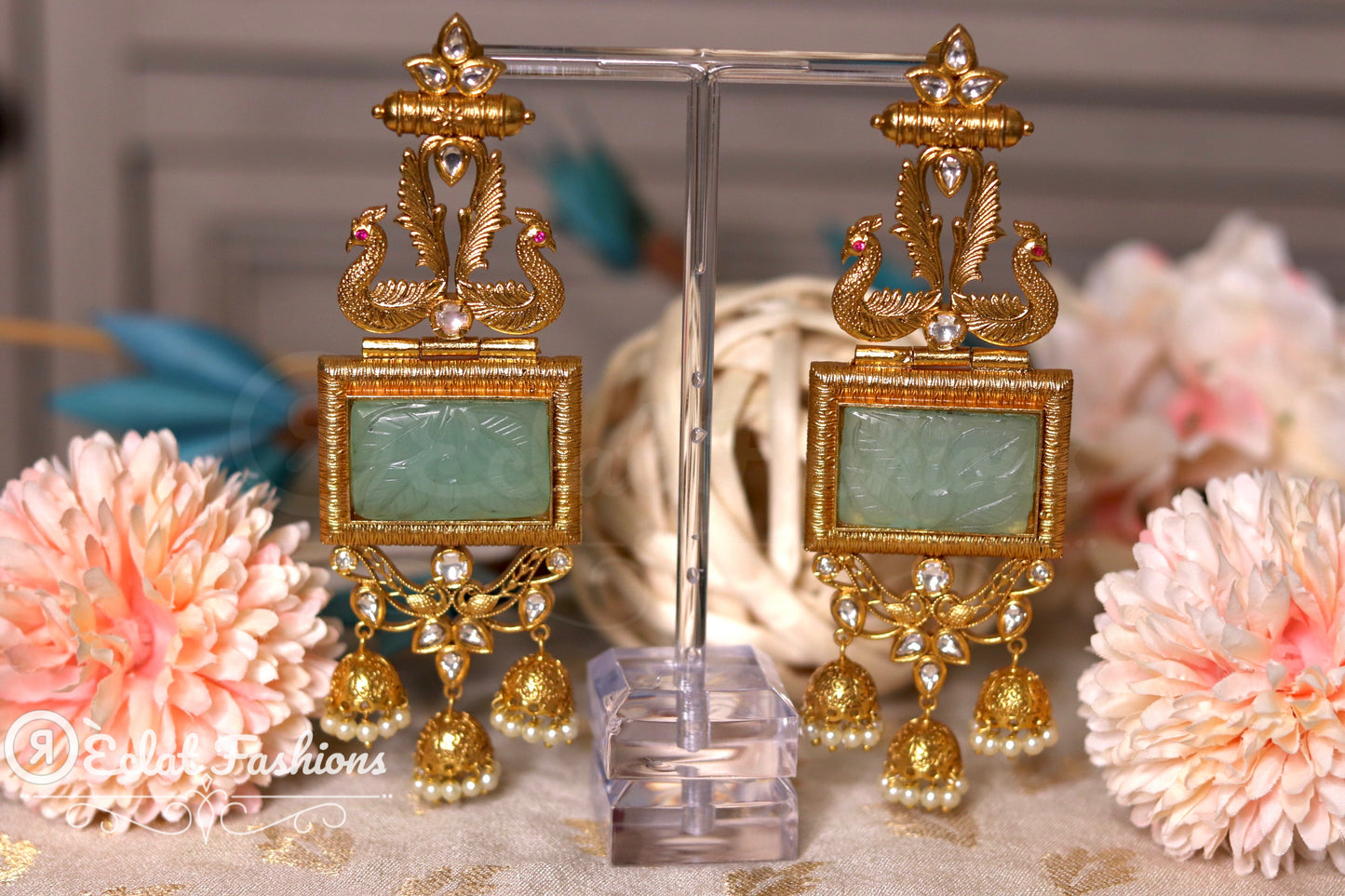Emeril Gheru Foiled Kundan Earrings